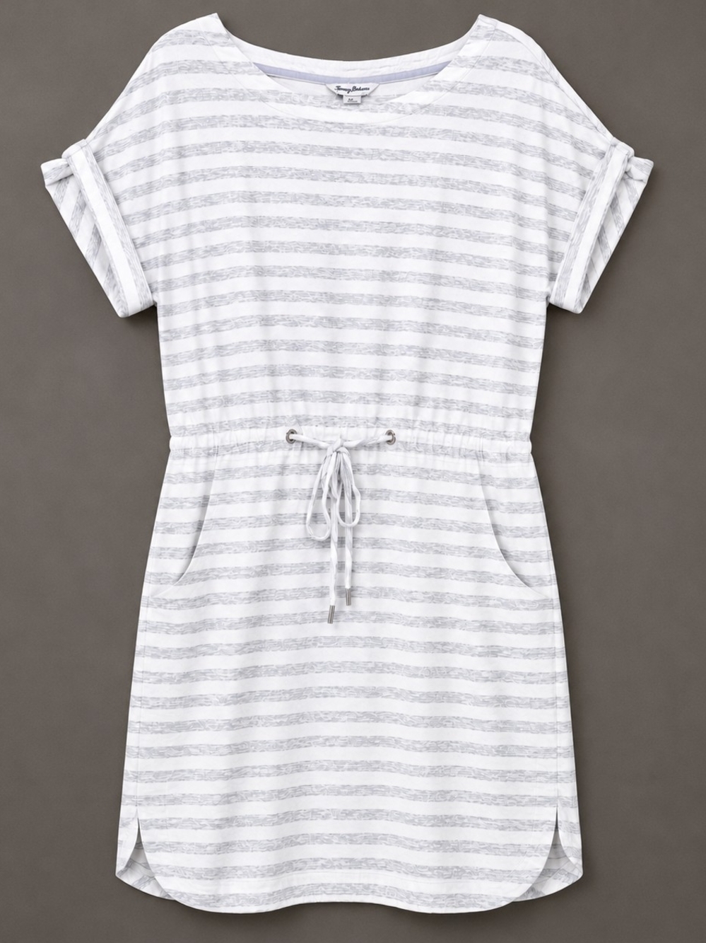 Tommy Bahama Striped Drawstring Waist Pocket Dress Size Medium